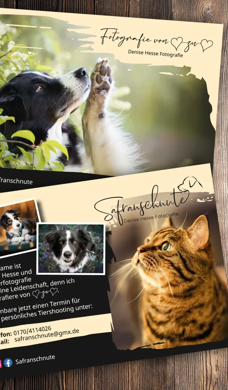 Flyer Design Flyer für eine Tierfotografin